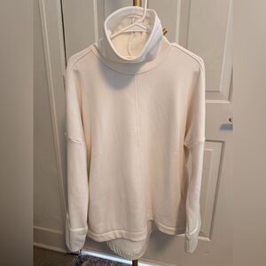 Athleta Cream Cowl-neck Oversized Sweatshirt